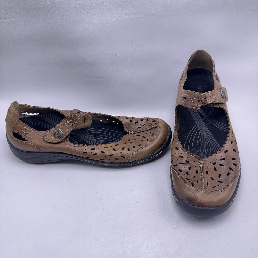 Earth Tanglewood Leather Mary Jane Women's Size 9 B Laser Cut Boho Cottage